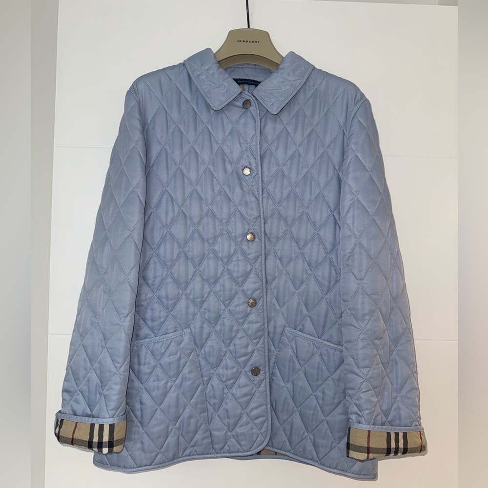 Burberry Sky Blue Quilted Puffer Jacket